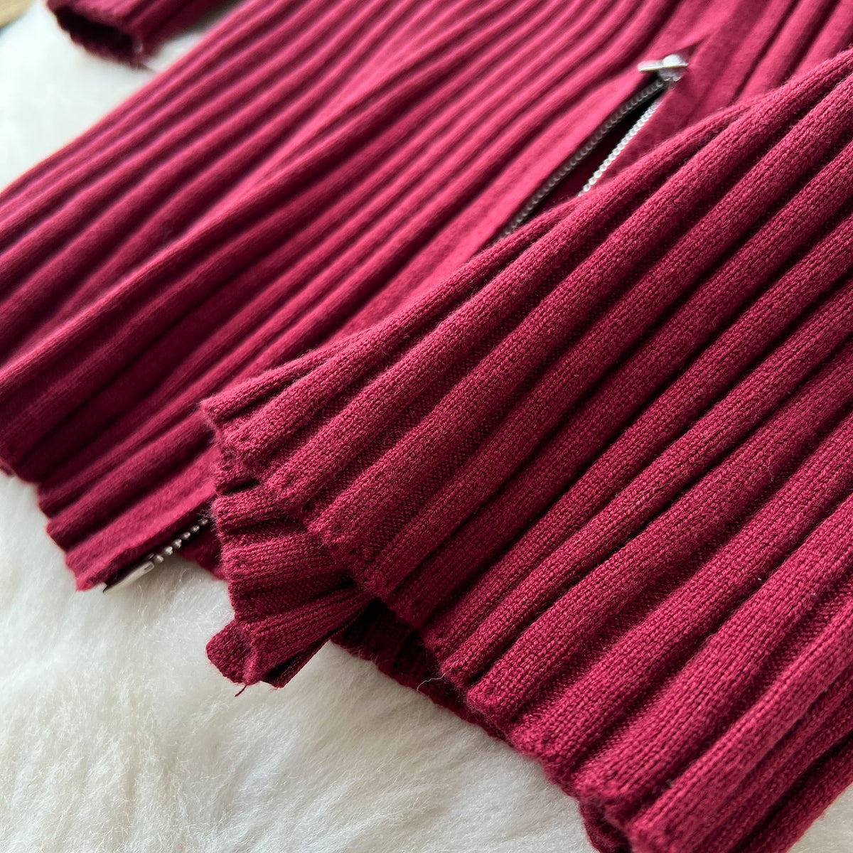 Niche Knitted Dress with Waist Pack