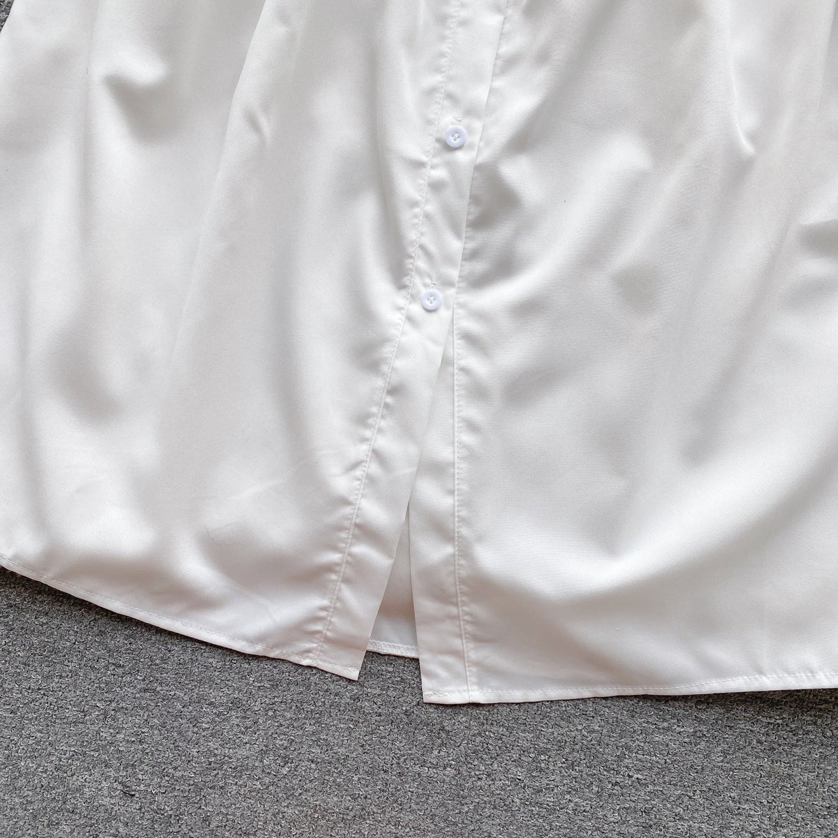 White Shirt Dress with Lace Waistband