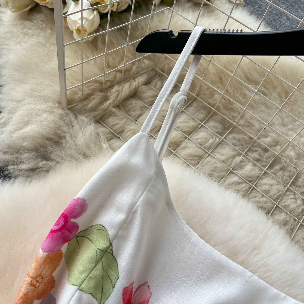 High-end Bow Floral Slip Dress