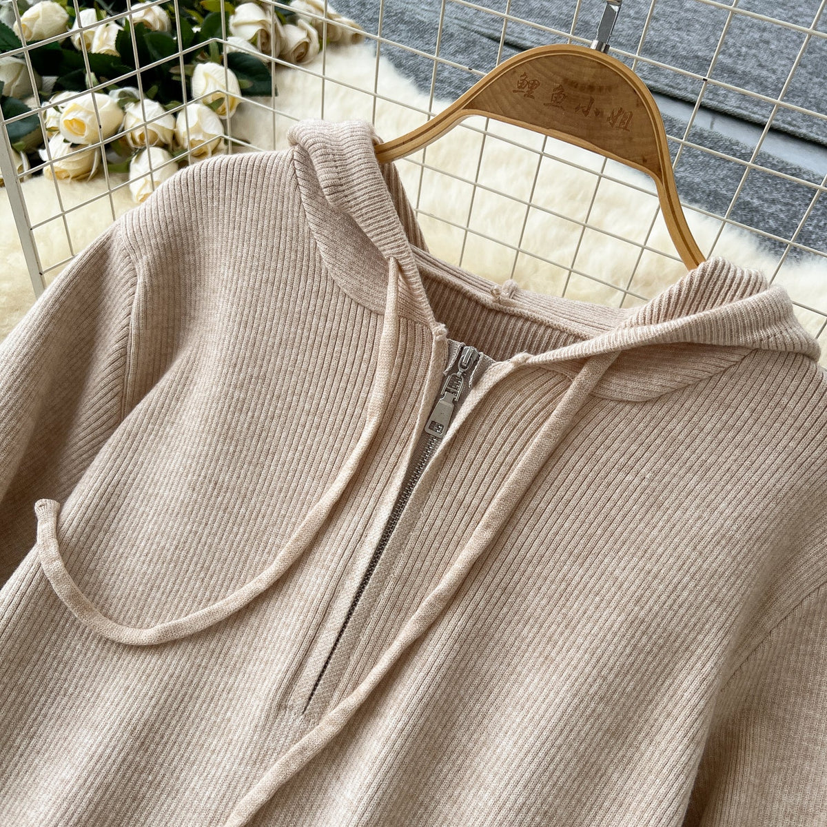 Casual Oversized Hooded Knit Dress