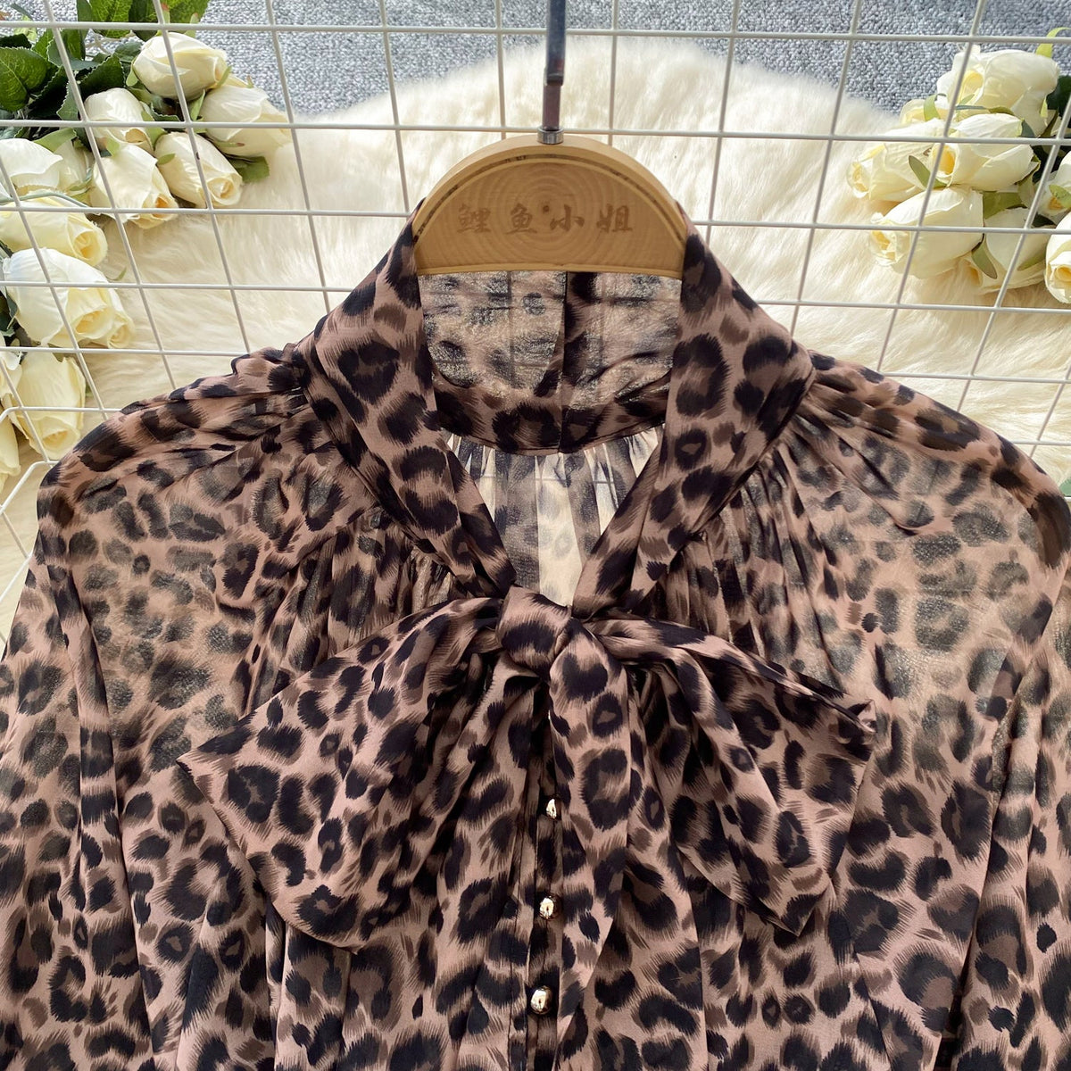 Leopar Desenli A-line Gömlek Elbise
