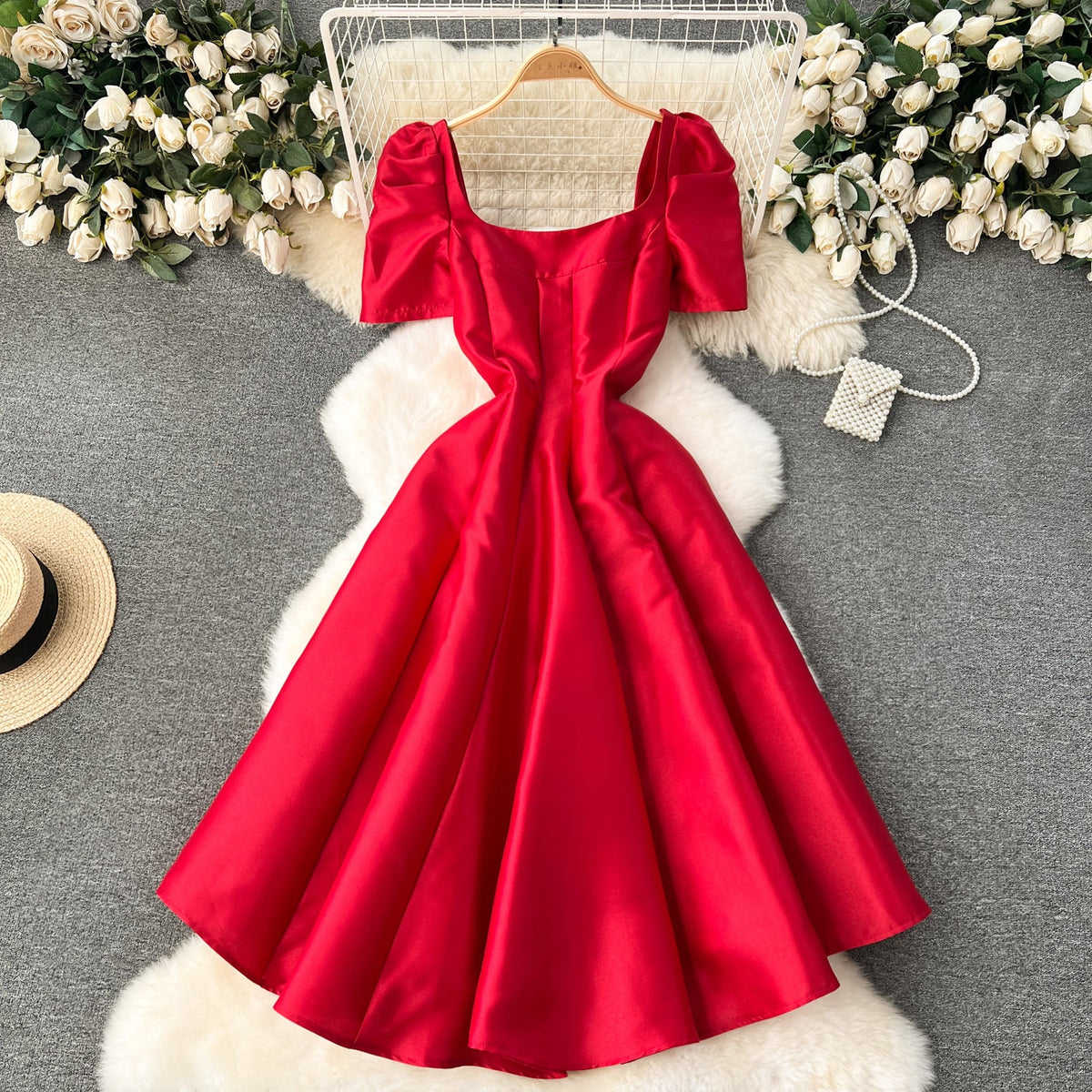 French Style A-line Ruffled Dress