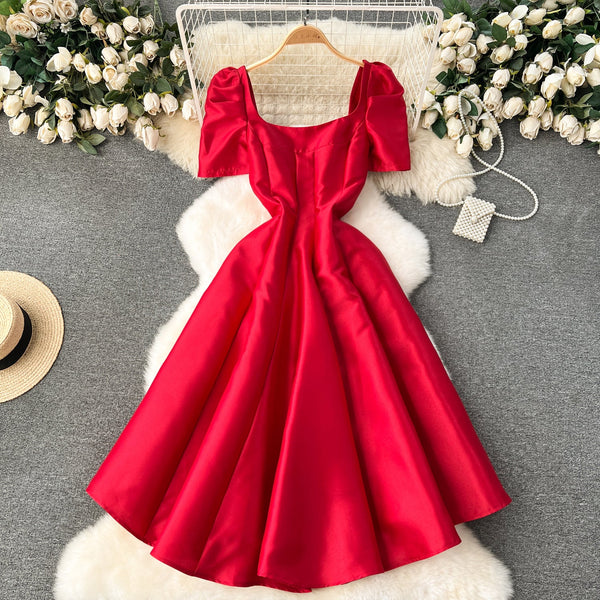 French Style A-line Ruffled Dress