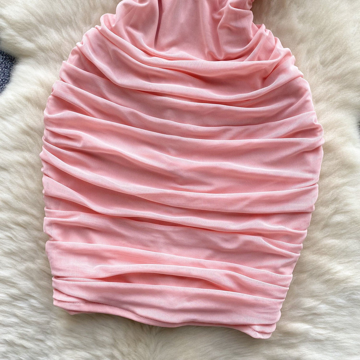 Sexy Pleated Mesh Slip Dress