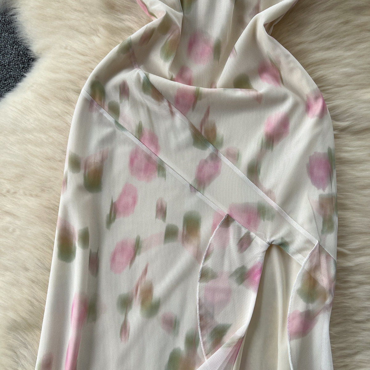 Fairy Strapless Floral Mesh Dress