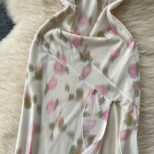 Fairy Strapless Floral Mesh Dress