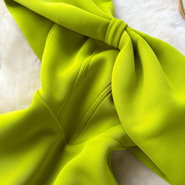 Knotted Strapless Neckline A-line Dress