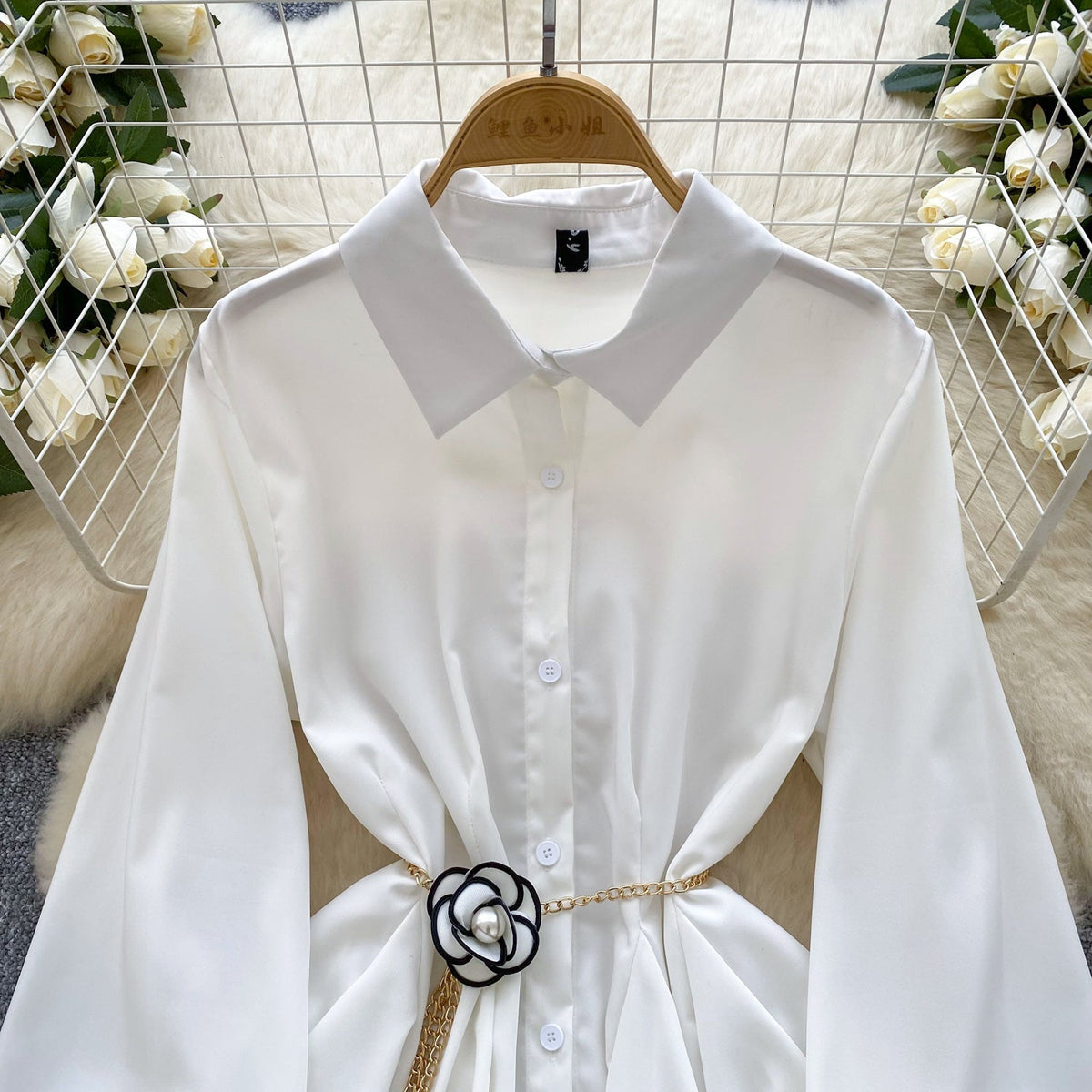 Korean Style Puffy Shirt Dress