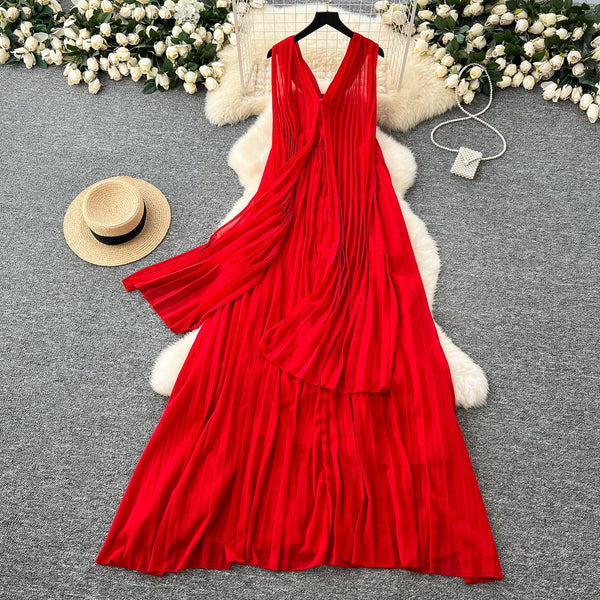 Solid Color Knotted Halter Dress