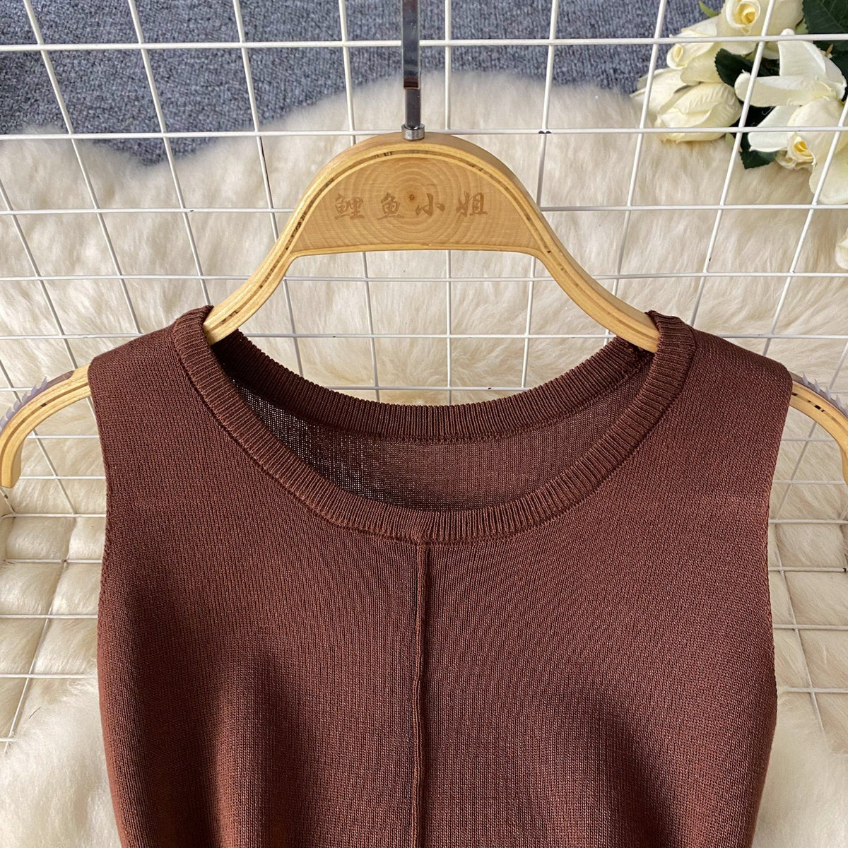 Crew Neck Slim-fit Knitted Dress