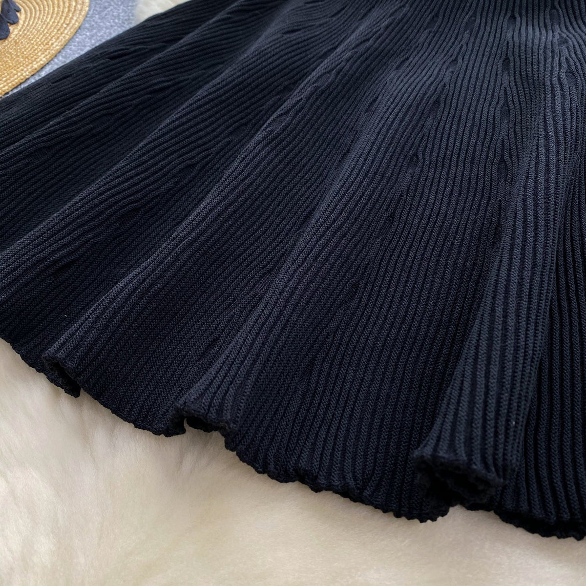 Sexy Hollowed Black Halter Dress