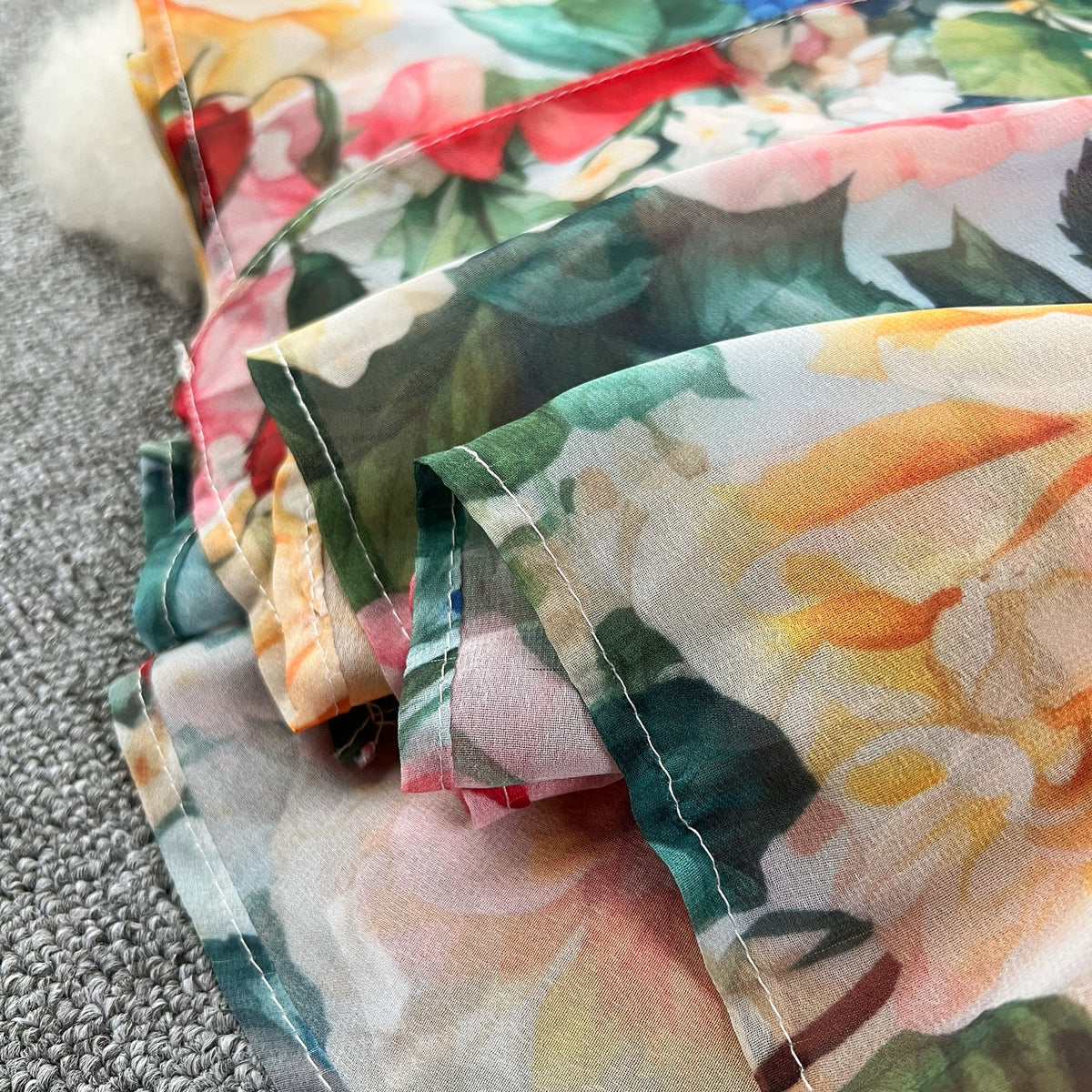 Fairy Ruffled Neckline Floral Dress