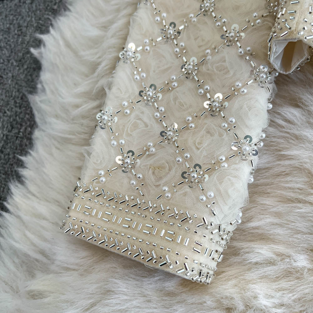 Beaded Cardigan&Vest Dress 2Pcs