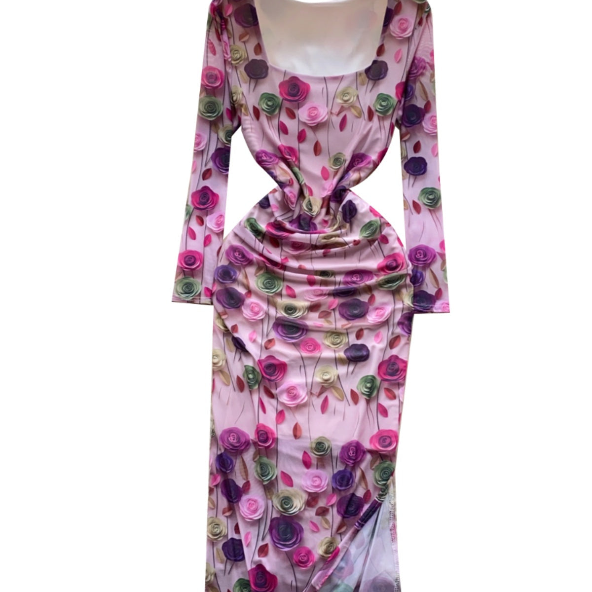 Niche 3d Floral Pleated Dress