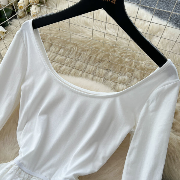 High-end Patchwork Embroidered White Dress