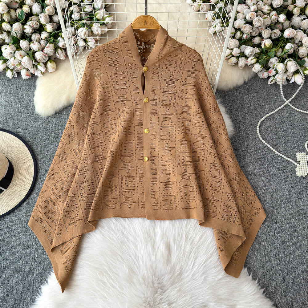 Loose Shawl&Slip Dress Embroidered 2Pcs