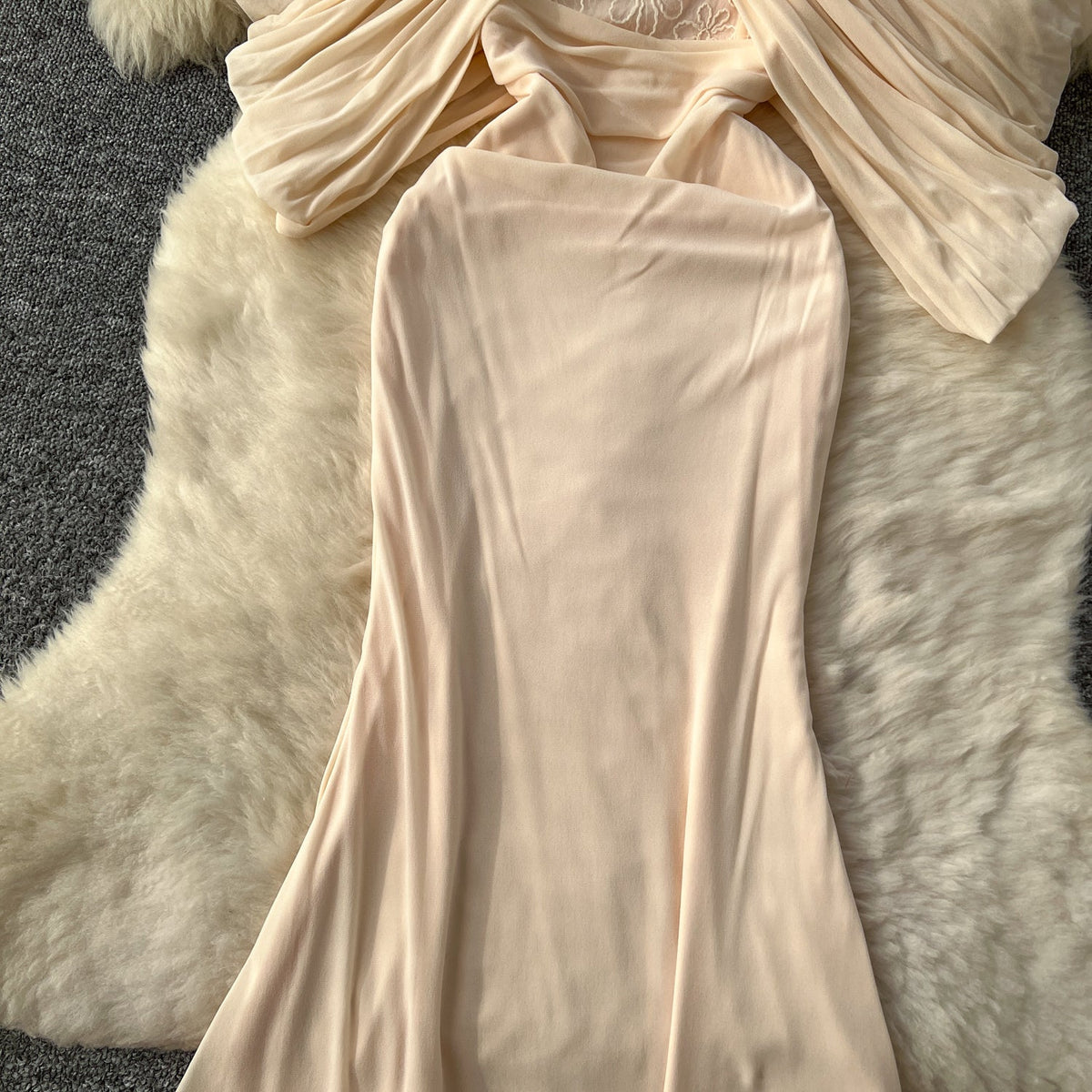 Sequined Embroidered Off-shoulder Mesh Dress