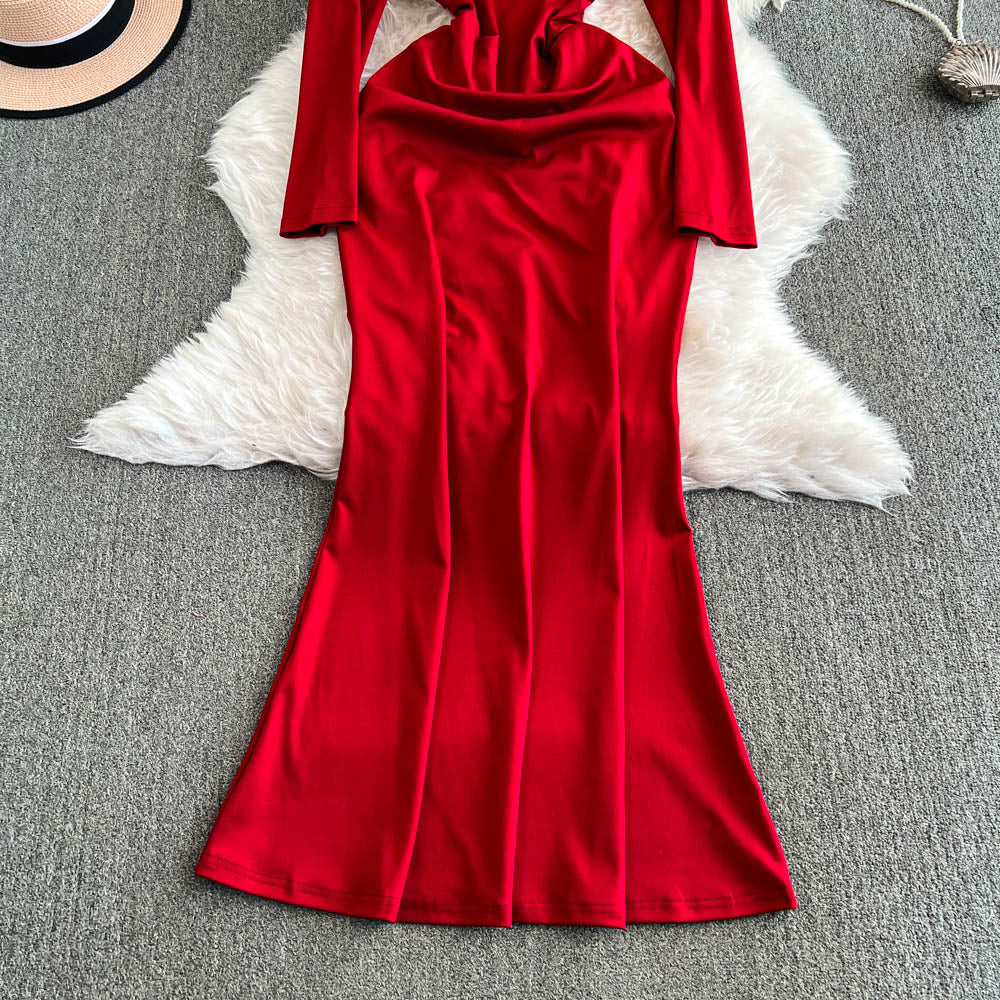 Sexy Waist-slimming Fishtail Halter Dress