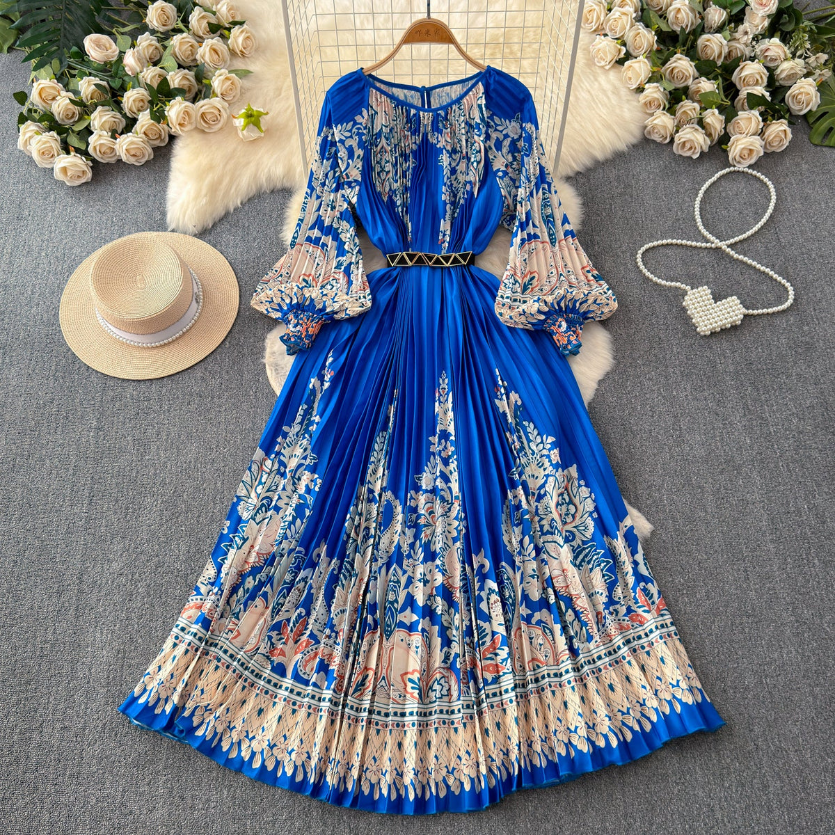 Courtly Floral Printed A-line Dress