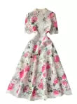 Elegant Floral Embroidered Lace Dress