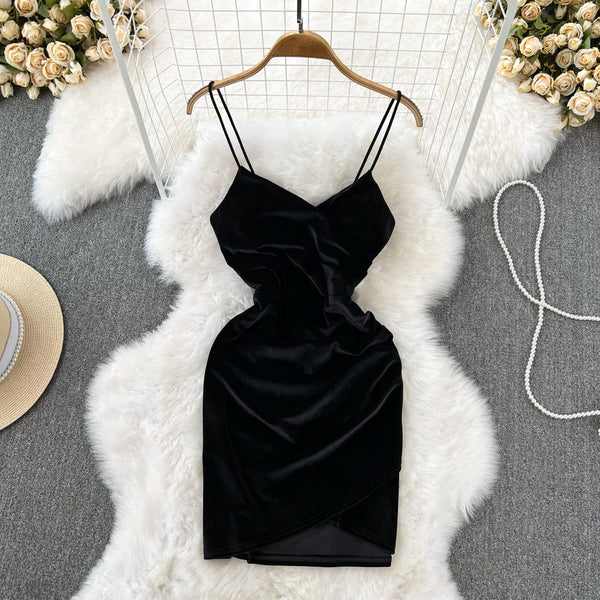 Sexy Velvet Slip Bottoming Dress