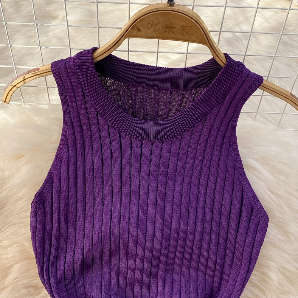 Elegant Mesh Patchwork Knitted Dress