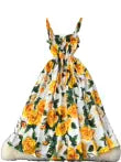 Floral Printed Single-breasted Slip Dress