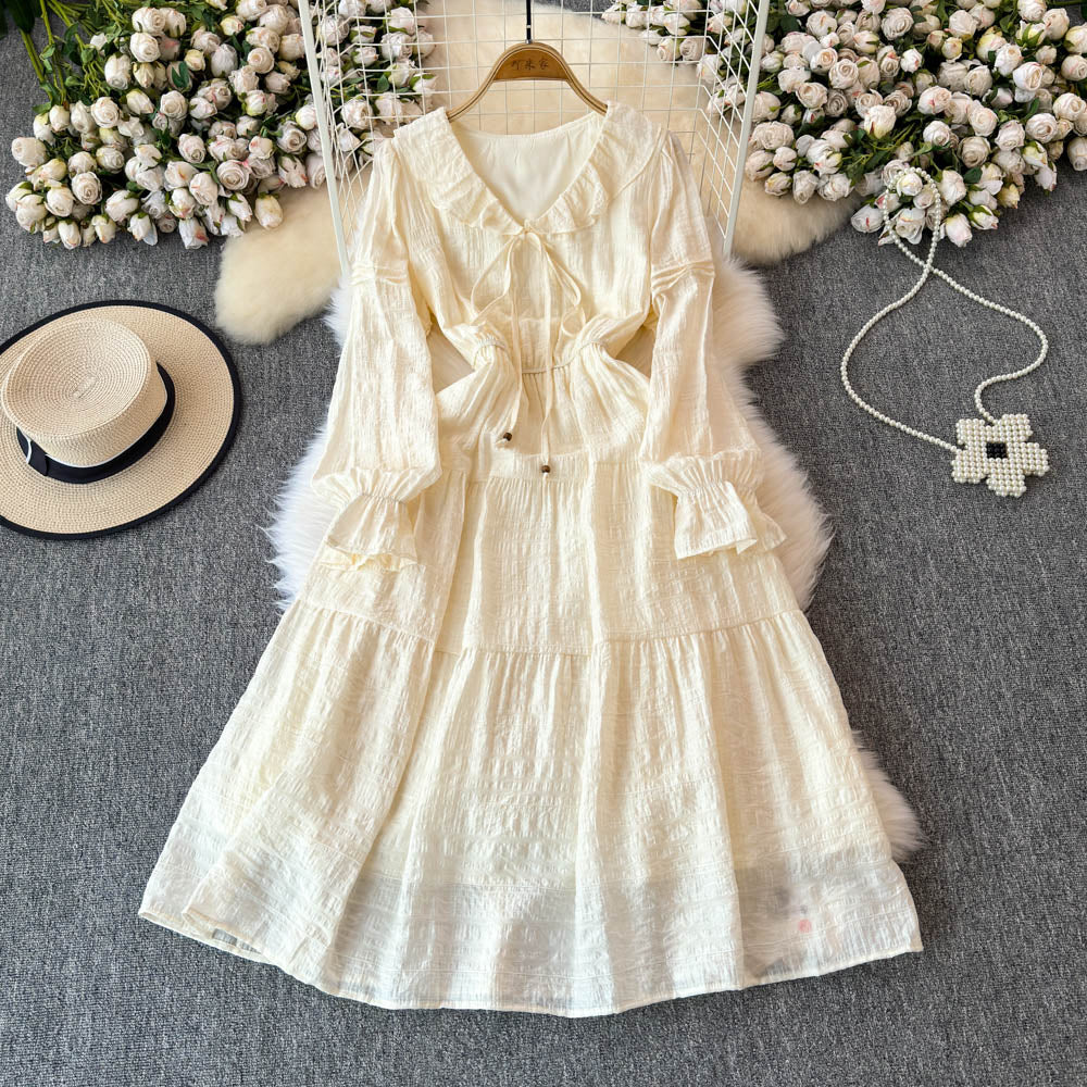 Vintage Vest&Lace-up Dress 2Pcs