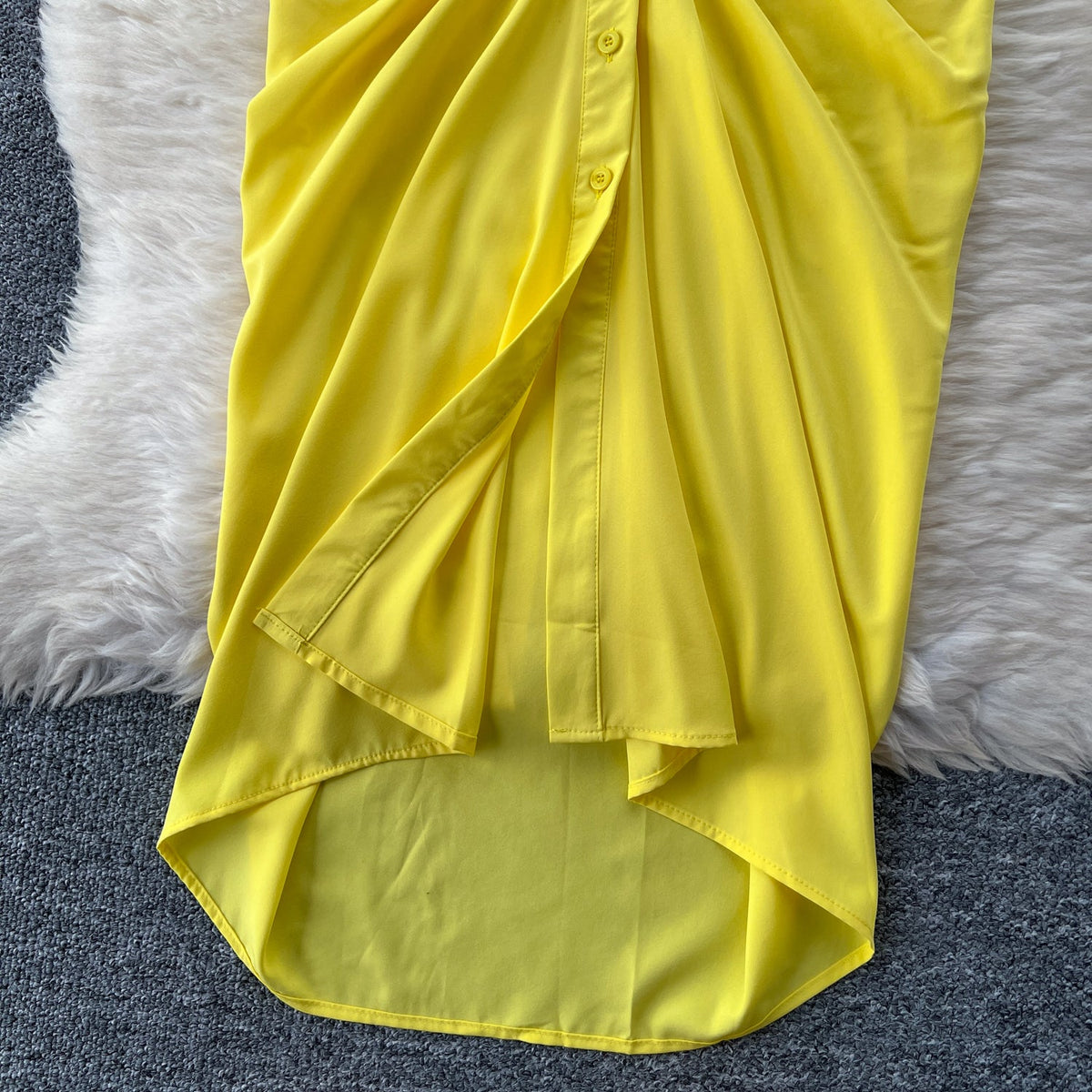 Slim-fit Pleated Shirt Dress