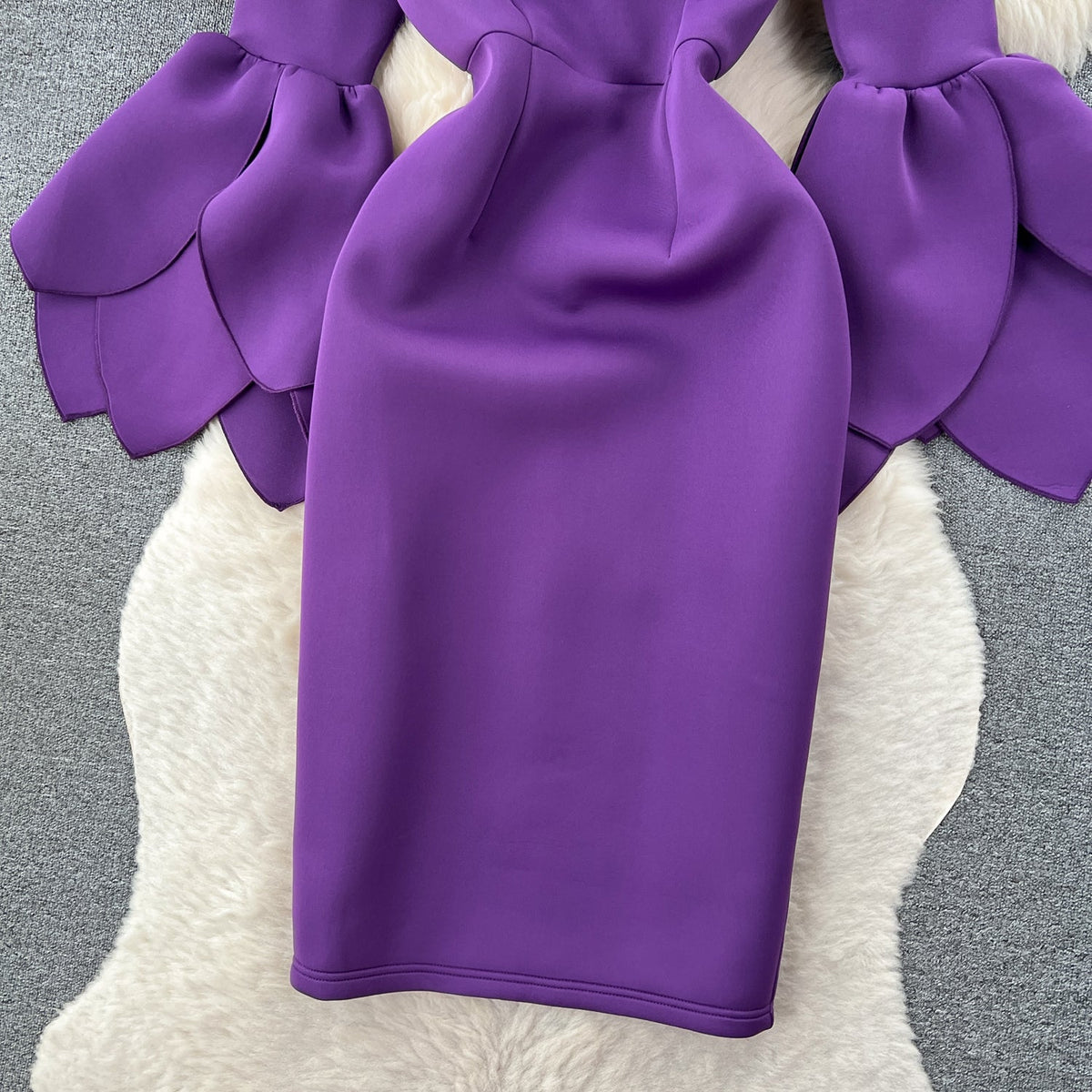 French Style Petal Flared Sleeve Dress
