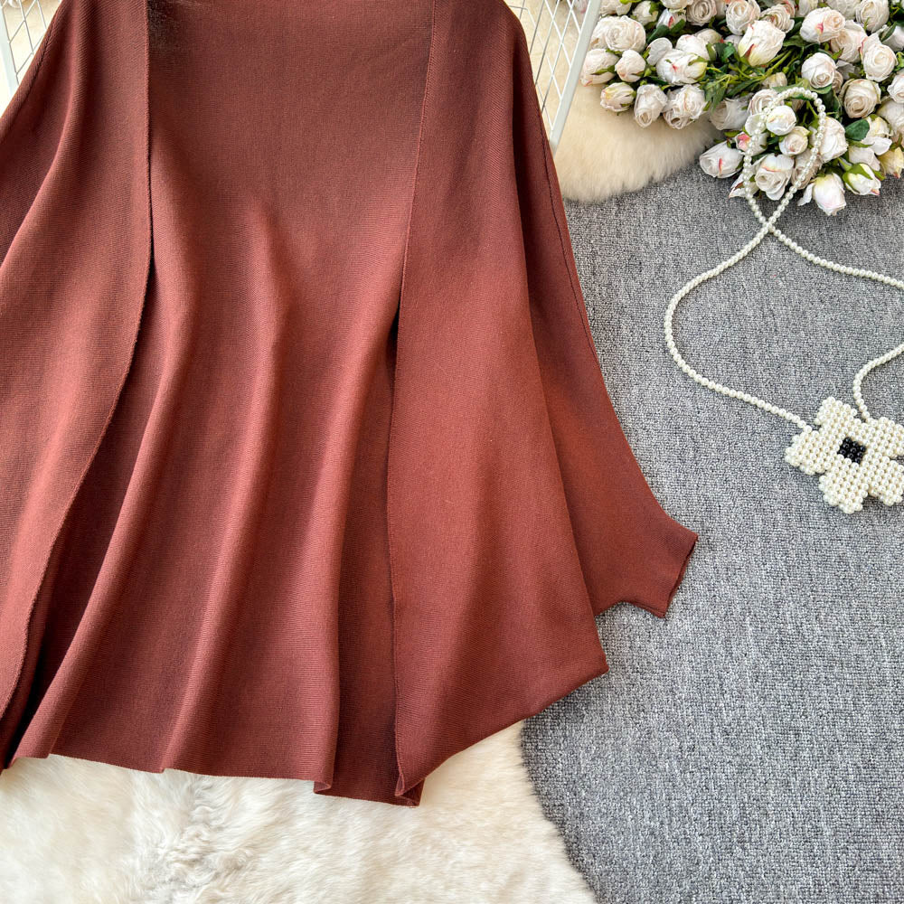 Knitted Shawl&Slip Dress 2Pcs
