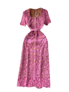 Elegant Delicate Embroidered Lace Dress