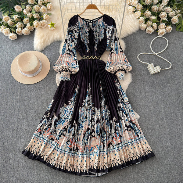 Courtly Floral Printed A-line Dress