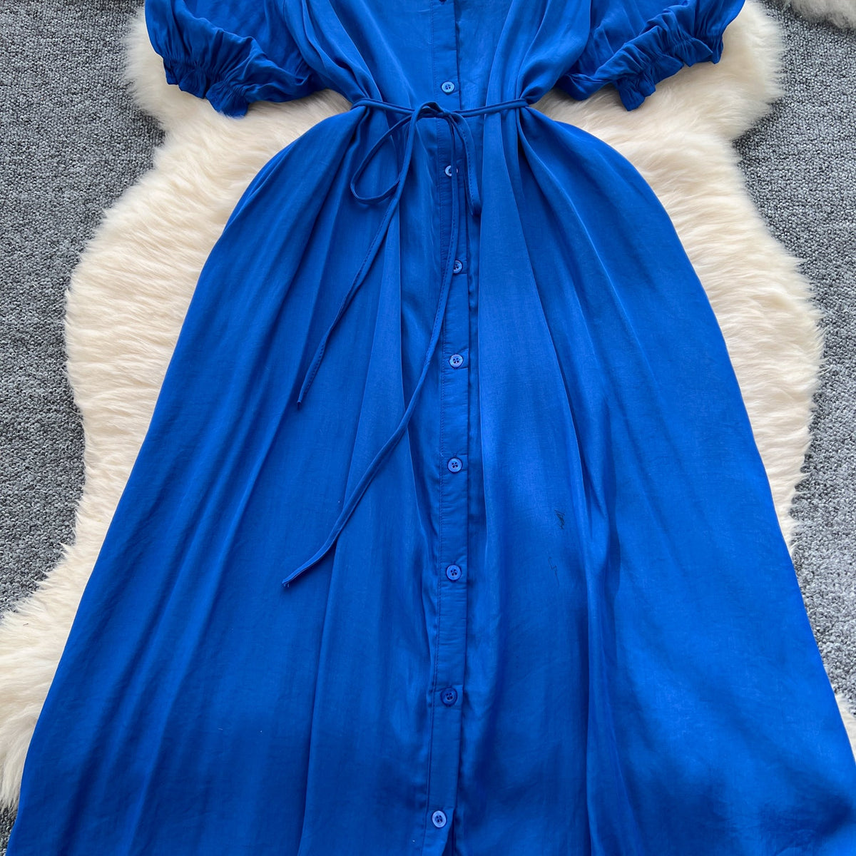 French Style Solid Color A-line Dress