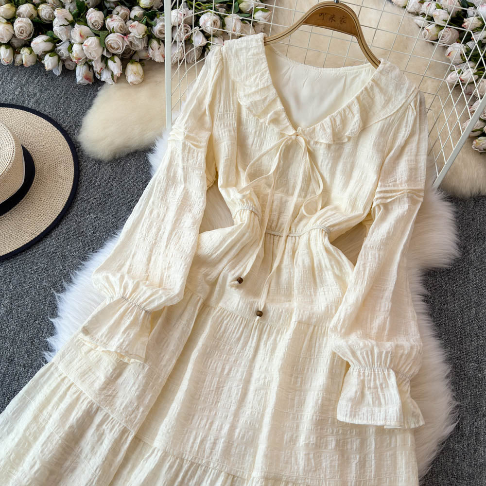 Vintage Vest&Lace-up Dress 2Pcs