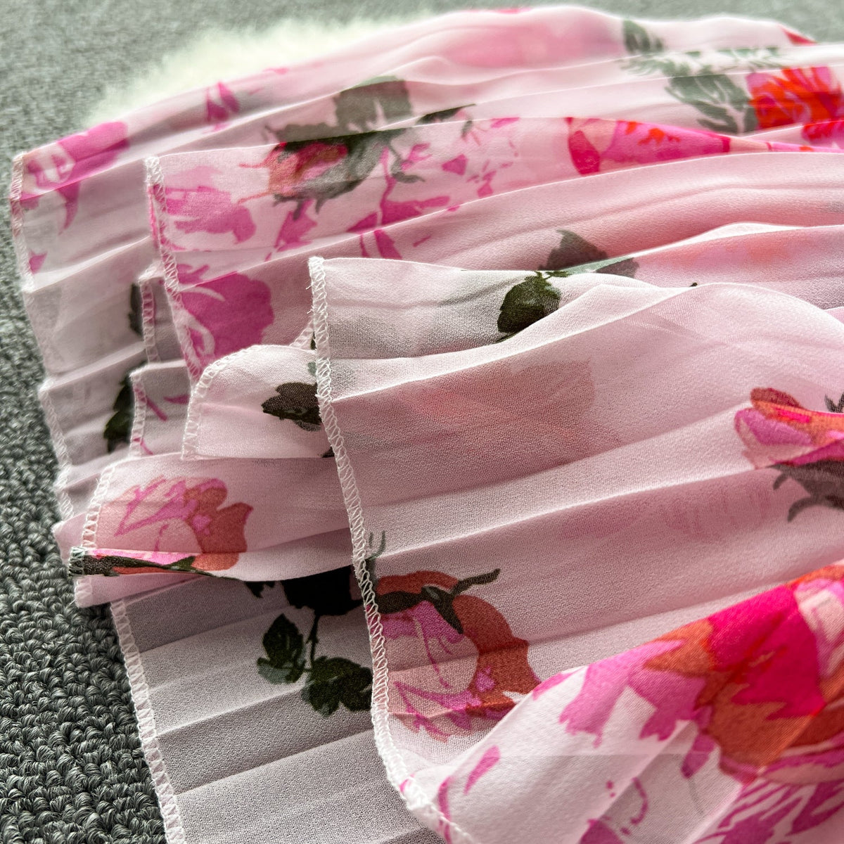 Fairy Pleated Floral Chiffon Dress