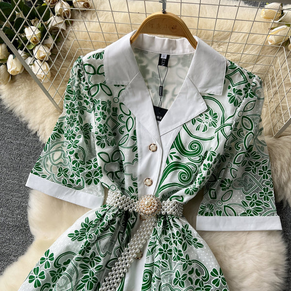 Courtly Embroidered Lace Floral Dress
