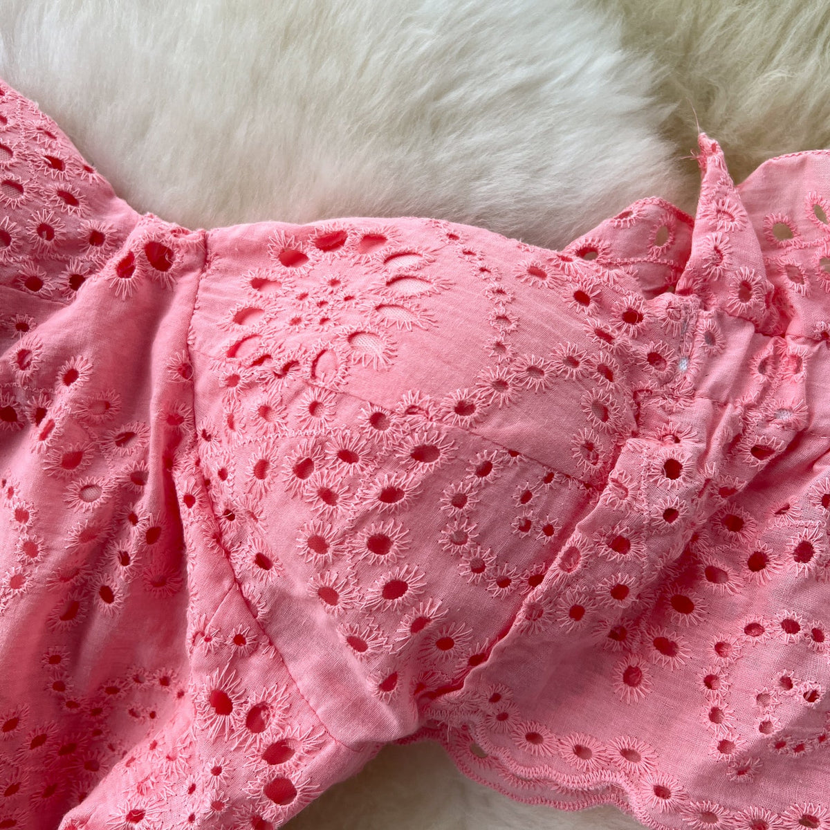 French Style Hollowed Embroidered Dress