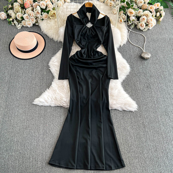 Sexy Waist-slimming Fishtail Halter Dress