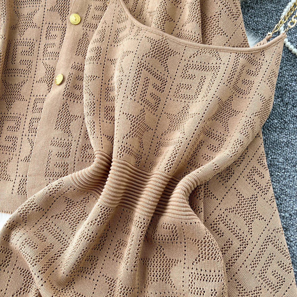 Oversized Shawl&Slip Dress Printed 2Pcs
