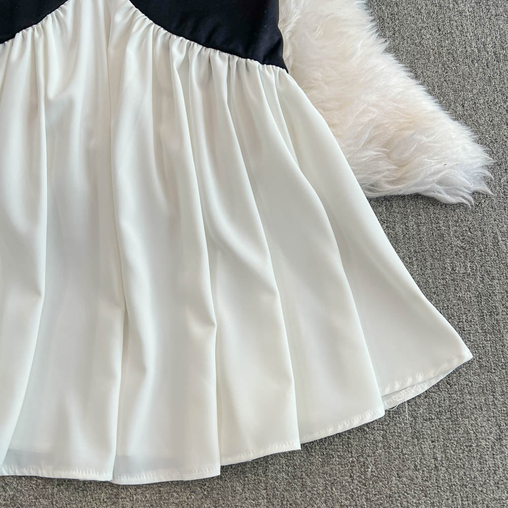 Color Blocking Patchwork Fishtail Dress