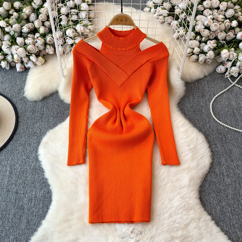 Faux Two-pieces Bodycon Knitted Dress