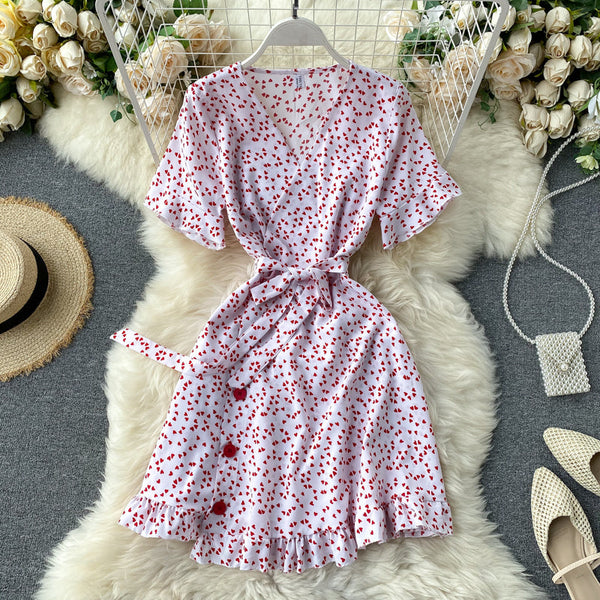 Cutie V-neck Polka Dot Printed Dress