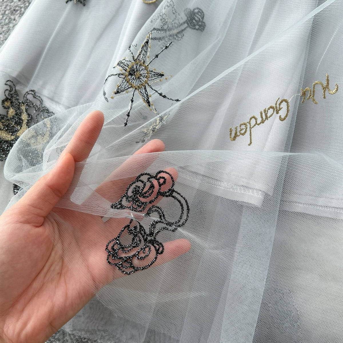 Fairy Embroidered Mesh Shirt Dress