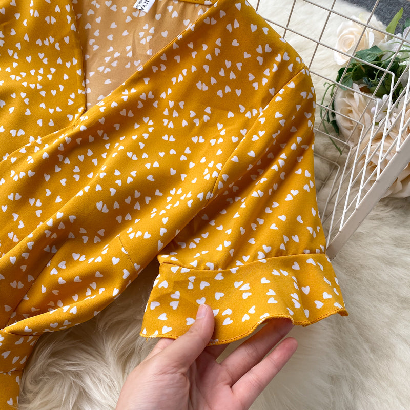 Cutie V-neck Polka Dot Printed Dress