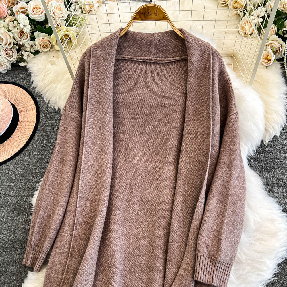 Openwork Cardigan&Vest Dress 2Pcs