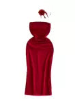 Solid Color Off-shoulder Dress with Choker