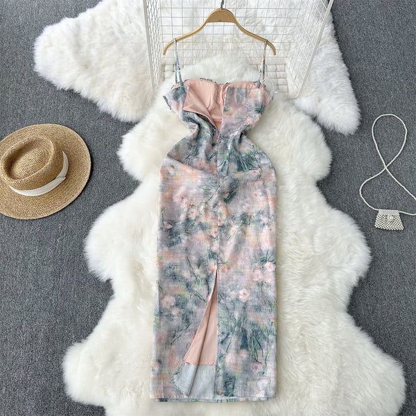 Lace Patchwork Floral Slip Dress