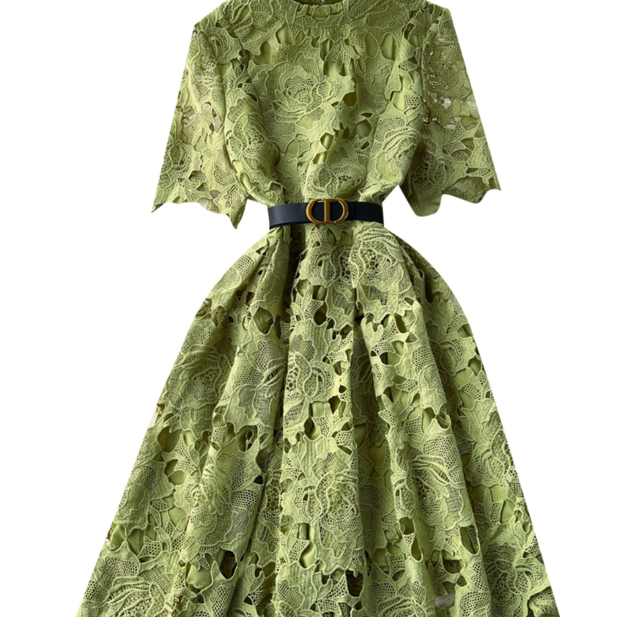 Vintage Hollowed Embroidery Lace Dress
