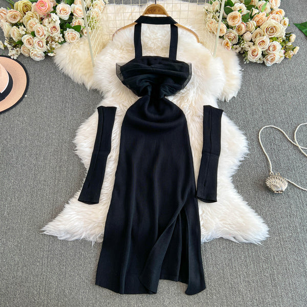 Niche Slim-fit Backless Halter Dress